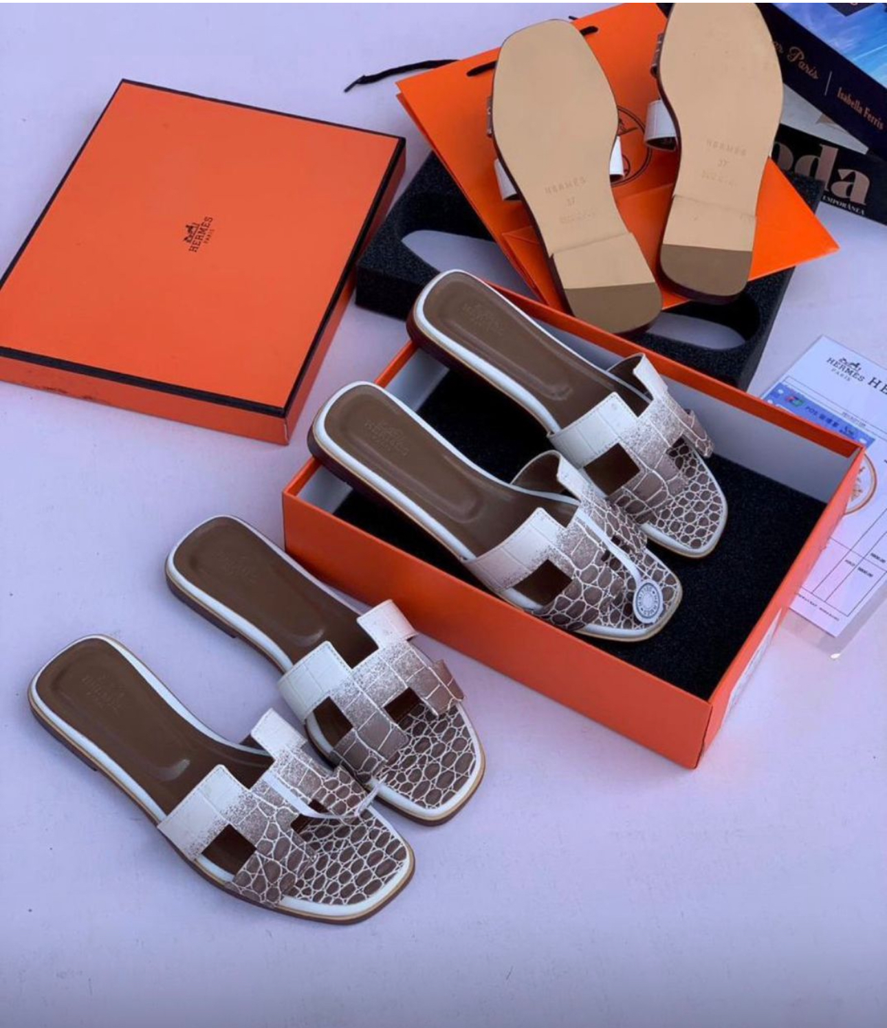 HERMES-INSPIRED CROC SLIDES  SANDALS– LUXURY EDITION